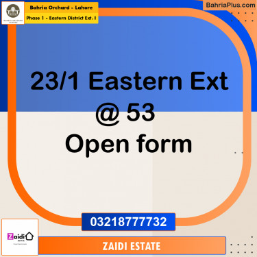 5 Marla Residential Plot for Sale in Phase 1 - Eastern District Ext. I -  Bahria Orchard, Lahore - (BP-219480)