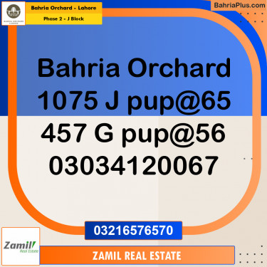 8 Marla Residential Plot for Sale in Phase 2 - J Block -  Bahria Orchard, Lahore - (BP-219481)