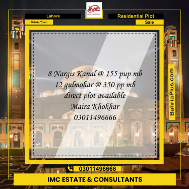 Residential Plot for Sale in Bahria Town, Lahore - (BP-219531)