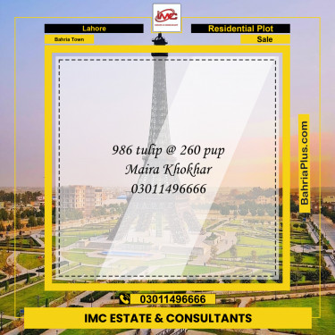 Residential Plot for Sale in Bahria Town, Lahore - (BP-219534)