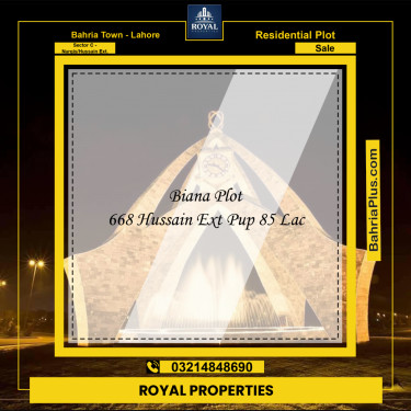 5 Marla Residential Plot for Sale in Sector C - Nargis/Hussain Ext. -  Bahria Town, Lahore - (BP-219575)
