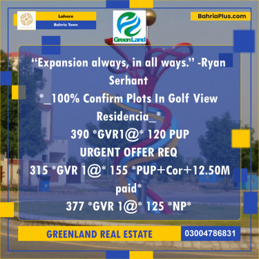 10 Marla Residential Plot for Sale in Bahria Town, Lahore - (BP-219592)