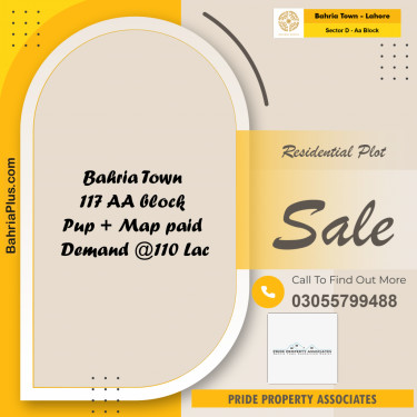 5 Marla Residential Plot for Sale in Sector D - AA Block -  Bahria Town, Lahore - (BP-219609)