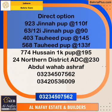 Residential Plot for Sale in Bahria Town, Lahore - (BP-219628)
