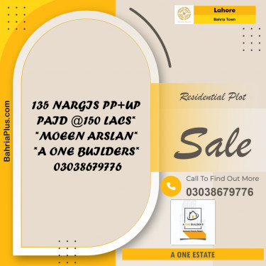 Residential Plot for Sale in Bahria Town, Lahore - (BP-219644)
