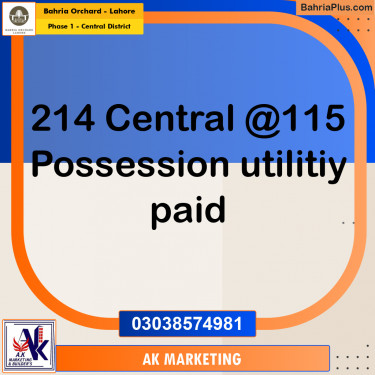 10 Marla Residential Plot for Sale in Phase 1 - Central District -  Bahria Orchard, Lahore - (BP-219680)