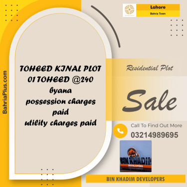Residential Plot for Sale in Bahria Town, Lahore - (BP-219710)