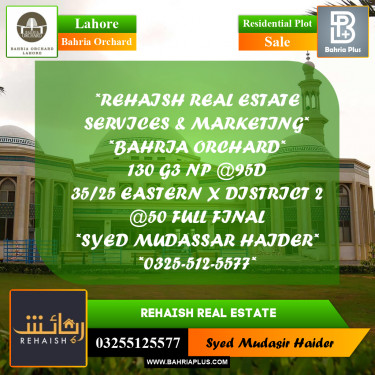Residential Plot for Sale in Bahria Orchard, Lahore - (BP-219725)