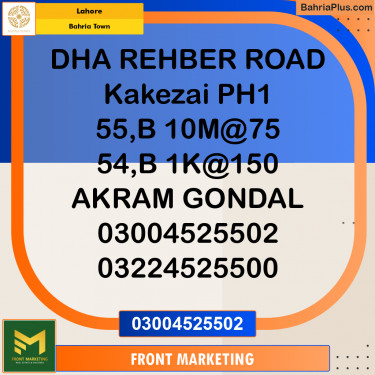 Residential Plot for Sale in Bahria Town, Lahore - (BP-219793)