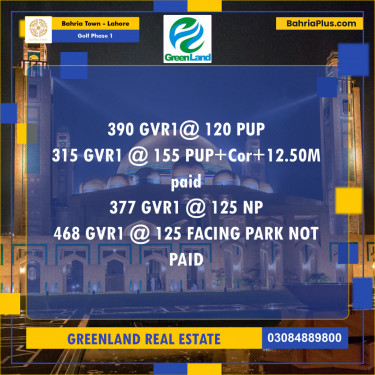 10 Marla Residential Plot for Sale in Golf Phase 1 -  Bahria Town, Lahore - (BP-219797)
