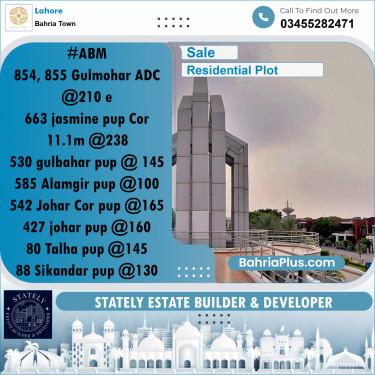 Residential Plot for Sale in Bahria Town, Lahore - (BP-219811)