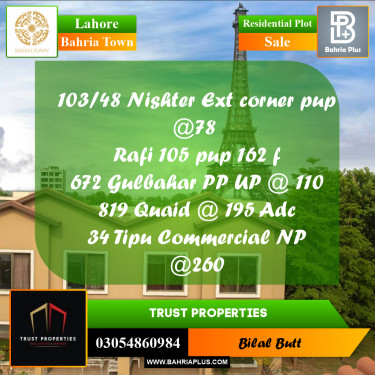 Residential Plot for Sale in Bahria Town, Lahore - (BP-219860)