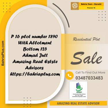 250 Sq. Yards Residential Plot for Sale in Precinct 16 -  Bahria Town, Karachi - (BP-219978)