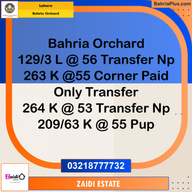 Residential Plot for Sale in Bahria Orchard, Lahore - (BP-220052)