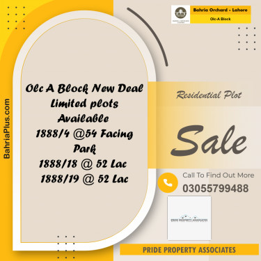 5 Marla Residential Plot for Sale in OLC-A Block -  Bahria Orchard, Lahore - (BP-220111)