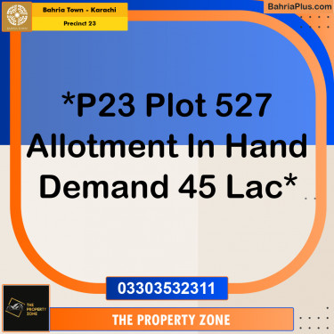 125 Sq. Yards Residential Plot for Sale in Precinct 23 -  Bahria Town, Karachi - (BP-220168)