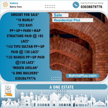 Residential Plot for Sale in Bahria Town, Lahore - (BP-220176)