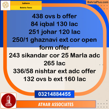 Residential Plot for Sale in Bahria Town, Lahore - (BP-220203)