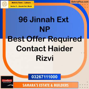 5 Marla Residential Plot for Sale in Sector E - Jinnah Ext. Block -  Bahria Town, Lahore - (BP-220275)