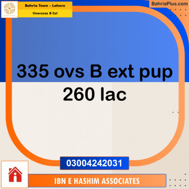 20 Marla Residential Plot for Sale in Overseas B Ext -  Bahria Town, Lahore - (BP-220296)