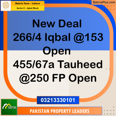 10 Marla Residential Plot for Sale in Sector E - Iqbal Block -  Bahria Town, Lahore - (BP-220335)