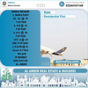 Residential Plot for Sale in Bahria Orchard, Lahore - (BP-220383)