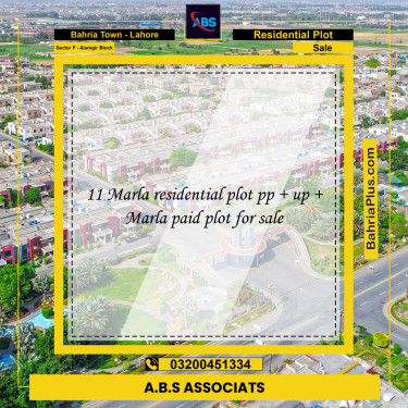 11 Marla Residential Plot for Sale in Sector F - Alamgir Block -  Bahria Town, Lahore - (BP-220440)