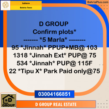 Residential Plot for Sale in Bahria Town, Lahore - (BP-220548)