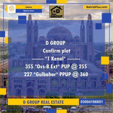 Residential Plot for Sale in Bahria Town, Lahore - (BP-220565)