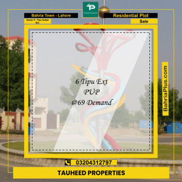 5 Marla Residential Plot for Sale in Sector F - Tipu Sultan Ext. -  Bahria Town, Lahore - (BP-220570)