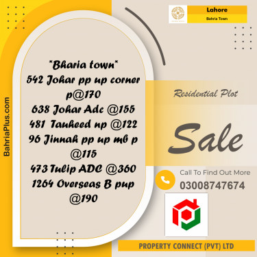 Residential Plot for Sale in Bahria Town, Lahore - (BP-220607)