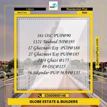 Residential Plot for Sale in Bahria Town, Lahore - (BP-220629)