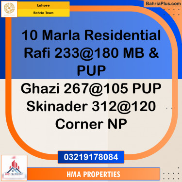 10 Marla Residential Plot for Sale in Bahria Town, Lahore - (BP-220634)