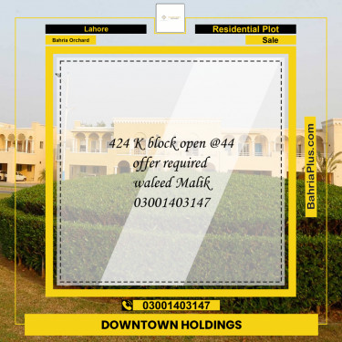Residential Plot for Sale in Bahria Orchard, Lahore - (BP-220638)