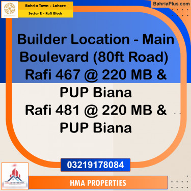 10 Marla Residential Plot for Sale in Sector E - Rafi Block -  Bahria Town, Lahore - (BP-220641)