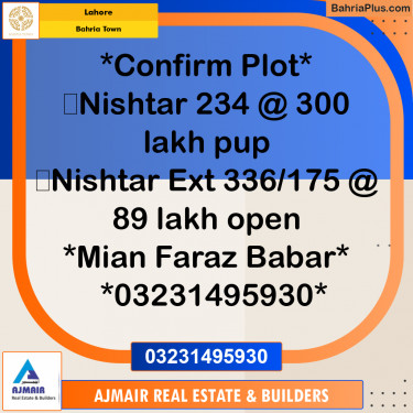 Residential Plot for Sale in Bahria Town, Lahore - (BP-220675)