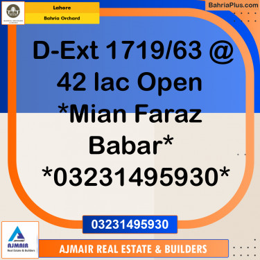 Residential Plot for Sale in Bahria Orchard, Lahore - (BP-220677)