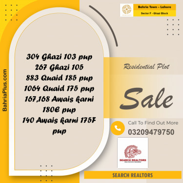 10 Marla Residential Plot for Sale in Sector F - Ghazi Block -  Bahria Town, Lahore - (BP-220687)
