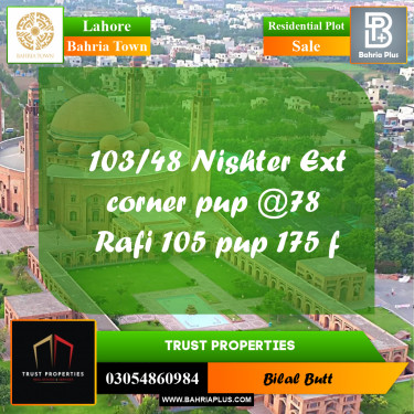 Residential Plot for Sale in Bahria Town, Lahore - (BP-220744)
