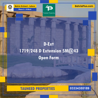5 Marla Residential Plot for Sale in Phase 2 - D Block -  Bahria Orchard, Lahore - (BP-220765)