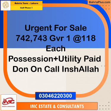 Residential Plot for Sale in Golf Phase 1 -  Bahria Town, Lahore - (BP-220795)