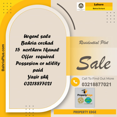 Residential Plot for Sale in Bahria Orchard, Lahore - (BP-220848)