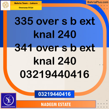 Residential Plot for Sale in Overseas B Ext -  Bahria Town, Lahore - (BP-220914)