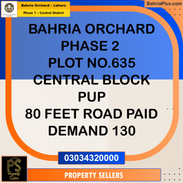 10 Marla Residential Plot for Sale in Phase 1 - Central District -  Bahria Orchard, Lahore - (BP-220975)