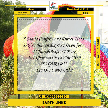 Residential Plot for Sale in Bahria Town, Lahore - (BP-221031)