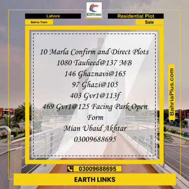 Residential Plot for Sale in Bahria Town, Lahore - (BP-221032)