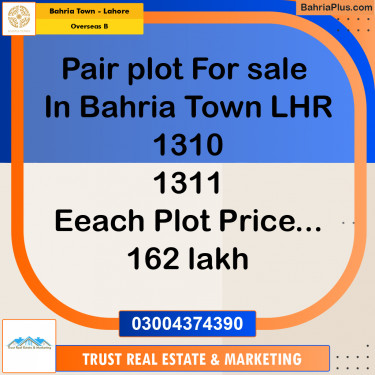 10 Marla Residential Plot for Sale in Overseas B -  Bahria Town, Lahore - (BP-221051)