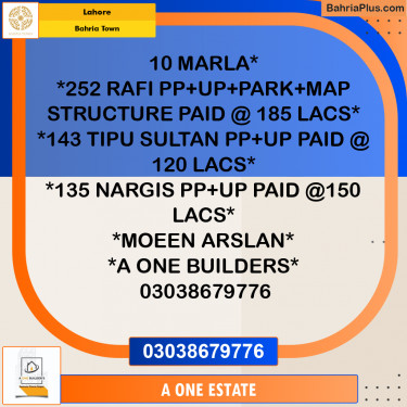 Residential Plot for Sale in Bahria Town, Lahore - (BP-221149)