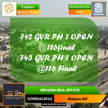 Residential Plot for Sale in Bahria Town, Lahore - (BP-221167)