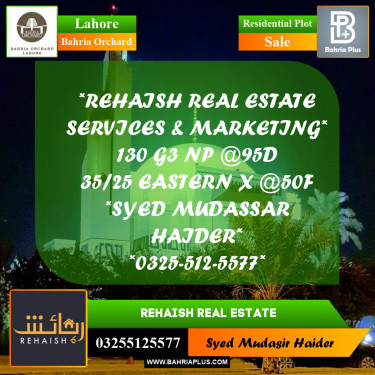 Residential Plot for Sale in Bahria Orchard, Lahore - (BP-221173)
